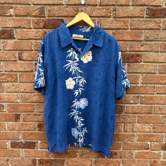 Vintage Tommy Bahama Silk Floral‎ Beach Shirt XL - Picture 1 of 3